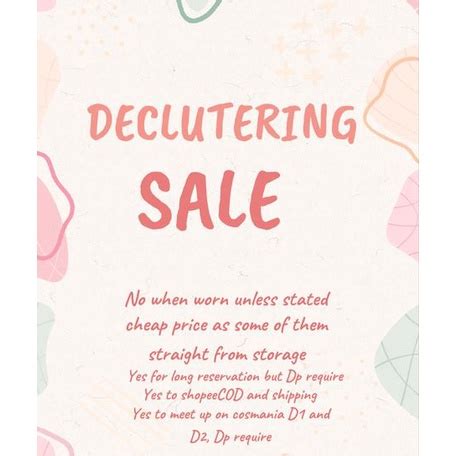 decluttering sale meaning in tagalog